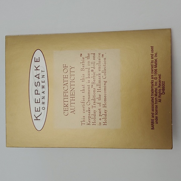 New - Vintage 1997 Holiday Traditions Barbie Keepsake Ornament - Picture 6 of 11